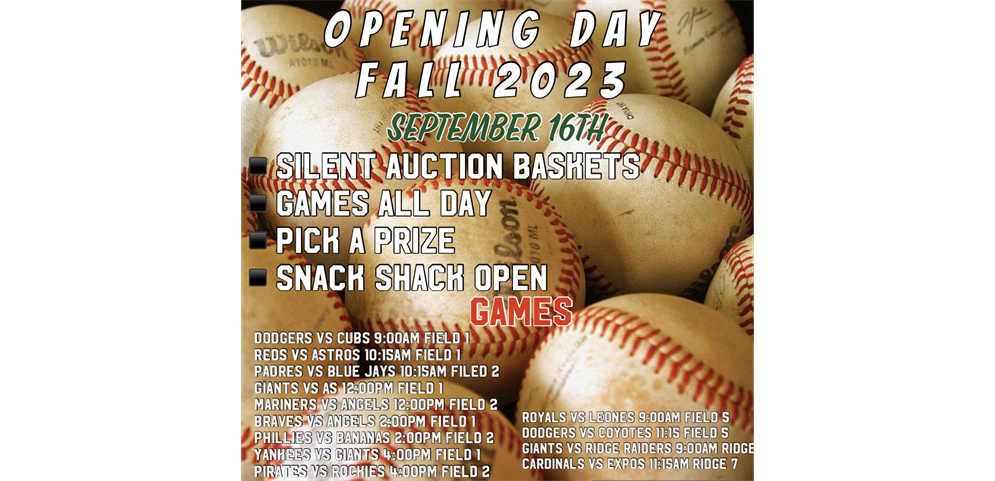 Dec 9  Little League Baseball & Softball Registration OPEN